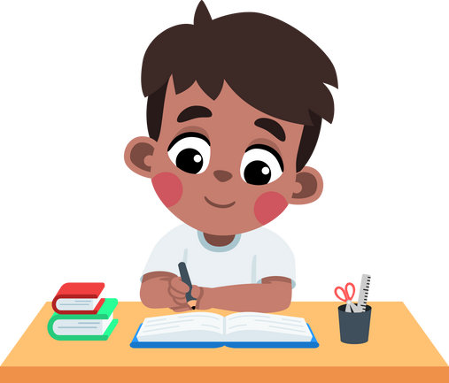 Kid Writing on Table
