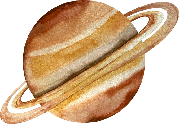 Watercolor Planet Saturn Illustration